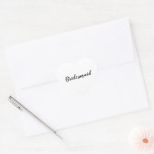Bruiloft bruidsmeisje eenvoudig modern zwart wit hart sticker (Envelop)