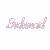 Bruiloft bruidsmeisje eenvoudige minimale roze aan sticker (Voorkant)