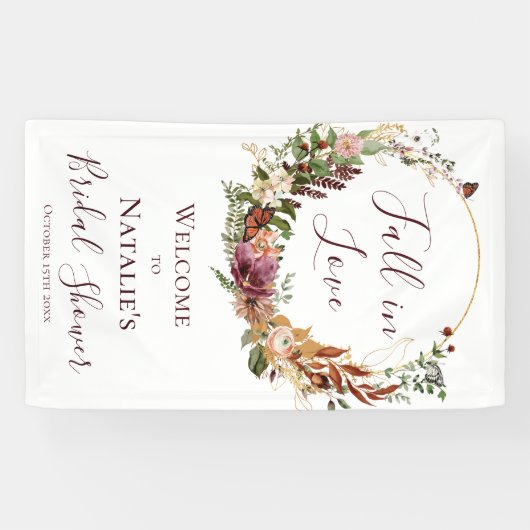 Bruiloft Bruidsmeisjesborrel Herfst Welkom Spandoek (Horizontaal)