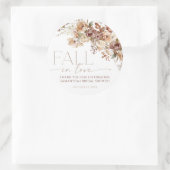 Bruiloft bruidssalon bloemen bruin neutraal ronde sticker (Tas)