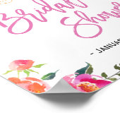 Bruiloft Bruidssalon Bord | Modern Waterverf Bloem Poster (Hoek)