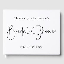 Bruiloft Bruidsshower Gastboek in Modern Schrift