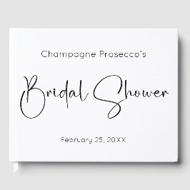 Bruiloft Bruidsshower Gastboek in Modern Schrift Gastenboek