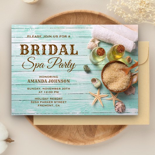 Bruiloft Bruidsshower Mint Spa Feest Uitnodiging