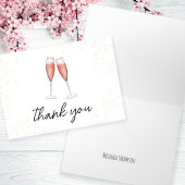 Bruiloft Bruidsshower Roze Calligraphy Schrift Cha Bedankkaart