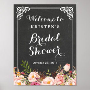 Bruiloft Bruidsshower Welkomstbord Krijtbord Frame Poster
