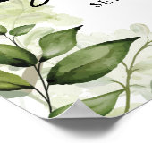 Bruiloft bruidsshower welkomstbord met groen poster (Hoek)