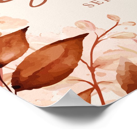 Bruiloft bruidsshower welkomstbord met rustieke bl poster (Hoek)