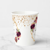 Bruiloft bruidstentoonstelling wit goud burgundy b papieren bekers (Links)