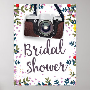 Bruiloft Bruidsuitnodiging met vintage bloemen en Poster