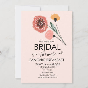 Bruiloft Bruiloftsfeest Wilde Bloemen Handgetekend Kaart