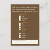 Bruiloft bruin sinaasappel blad monogram maaltijdo informatiekaartje (Achterkant)