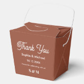 Bruiloft Bruin Terracotta bruid bruidegom Bedankdoosjes (Voorkant)
