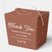 Bruiloft Bruin Terracotta bruid bruidegom Bedankdoosjes (Achterkant)