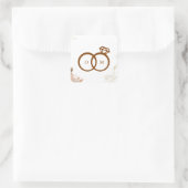 BRUILOFT BRUIN VIERKANTE STICKER (Tas)