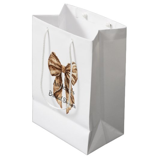 Bruiloft Bruine Cottage Boog Medium Cadeauzakje (Voorkant Gekanteld)