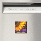 Bruiloft Bruine Zonnebloem Save the Date Magneten (Insitu (Vaatwasser))