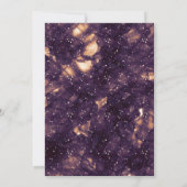 Bruiloft & Bruisend Paars Goud Glam Chic Uitnodigi Kaart (Achterkant)