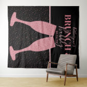Bruiloft Bruisende Roze Glitter Champagne Achtergr Wandkleed (In Situ (horizontaal))