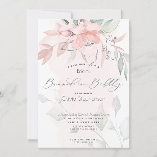 Bruiloft Brunch Borrel Bruidsmeisjes Uitnodiging R (Voorkant)