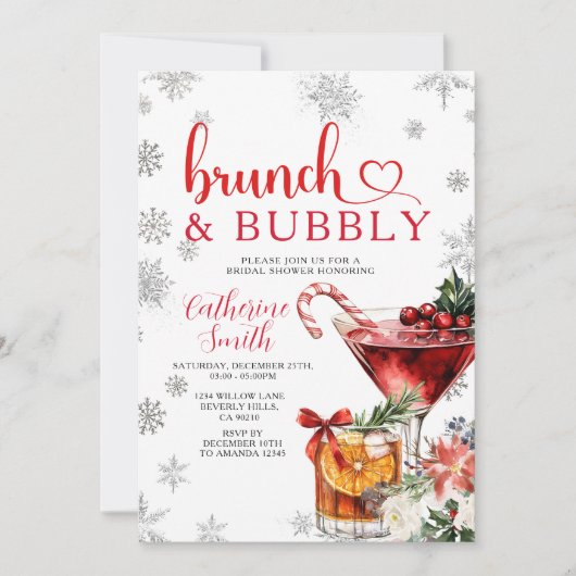 Bruiloft brunch borrel Kerst diner Bruidsuitnodigi Kaart (Voorkant)