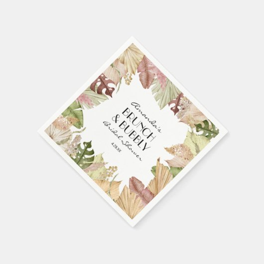 Bruiloft Brunch Borrel Tropische Bladeren Servet (Hoek)