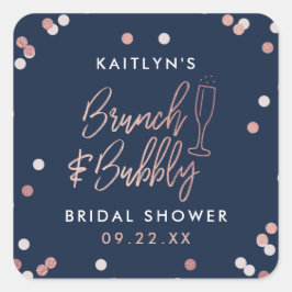 Bruiloft Brunch & Bruisende Confetti Bruidsborrel Vierkante Sticker