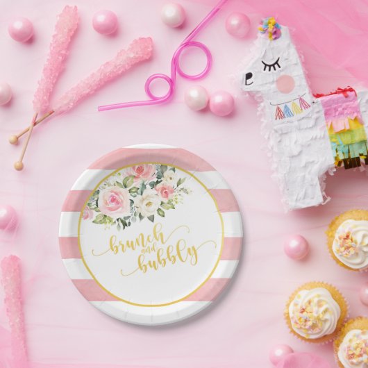 Bruiloft brunch & bubbel bord - Roze strepen (Feest)