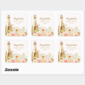 Bruiloft Brunch & Bubbelende Bloemen Bruidsmeisjes Vierkante Sticker (Vel)