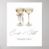 Bruiloft Brunch & Bubbels Waterverf Champagne Brui Poster (Voorkant)