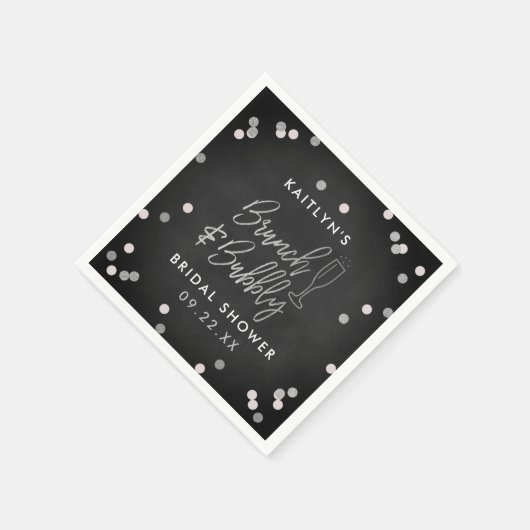 Bruiloft Brunch & Bubbly Confetti Servet (Hoek)