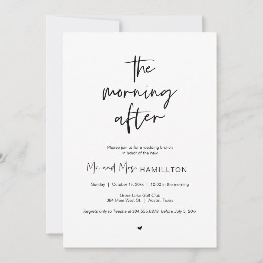 Bruiloft Brunch, de ochtend erna Kaart (Voorkant)