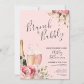 Bruiloft Brunch en Bruisend Bloemendesign Kaart (Voorkant)