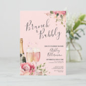 Bruiloft Brunch en Bruisend Bloemendesign Kaart (Staand voorkant)
