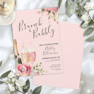 Bruiloft Brunch en Bruisend Bloemendesign Kaart