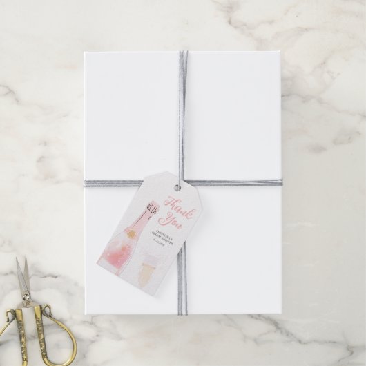 Bruiloft Brunch en Bruisend Champagne Bruidsfeest Cadeaulabel (Met Touw)