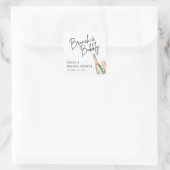 Bruiloft brunch en bruisend elegant bruidsbad vierkante sticker (Tas)