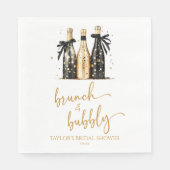 Bruiloft Brunch en Bruisend Goud Champagne Bruidsf Servet (Voorkant)