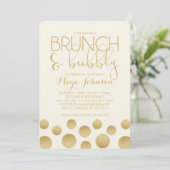 Bruiloft Brunch en Bruisende Bruiloft Uitnodiging (Staand voorkant)