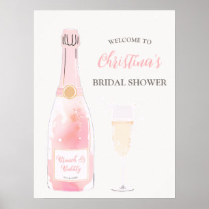 Bruiloft Brunch en Bruisende Champagne Bruidsborre Poster