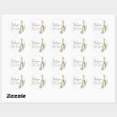 Bruiloft Brunch en Bruisende Elegante Bruidsuitnod Ronde Sticker (Vel)