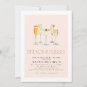 Bruiloft Brunch en Bruisende Prosecco Champagne Ui Kaart (Voorkant)