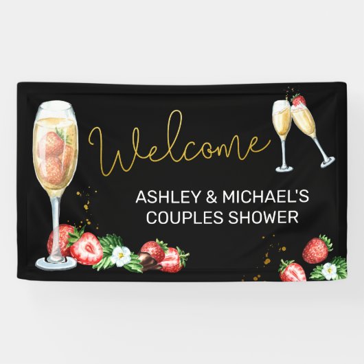 Bruiloft Brunch en Bruisende Wensbord Spandoek (Horizontaal)