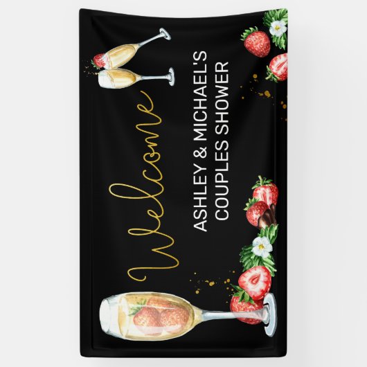 Bruiloft Brunch en Bruisende Wensbord Spandoek (Verticaal)