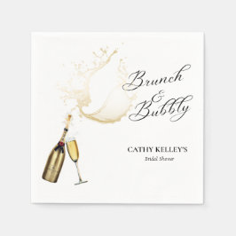 Bruiloft brunch en bubbel champagne papieren servi servet
