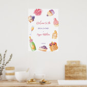 Bruiloft brunch en bubbelige patisserie bruidsboel poster (Keuken)