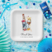 Bruiloft brunch en bubbels bruidsbruiloft champagn papieren bordje (Feest)