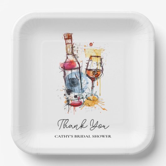 Bruiloft brunch en bubbels bruidsbruiloft champagn papieren bordje (Voorkant)