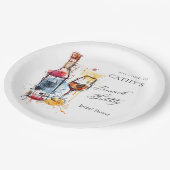 Bruiloft brunch en bubbels bruidsbruiloft welkom 9 papieren bordje (Gekanteld)