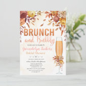Bruiloft brunch en bubbels bruidsuitnodiging kaart (Staand voorkant)